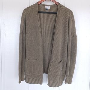 Universal Thread Olive Green Woman's Cardigan Sweater Size Large 100% Cotton